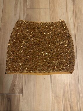 Zara gold sequin mini skirt